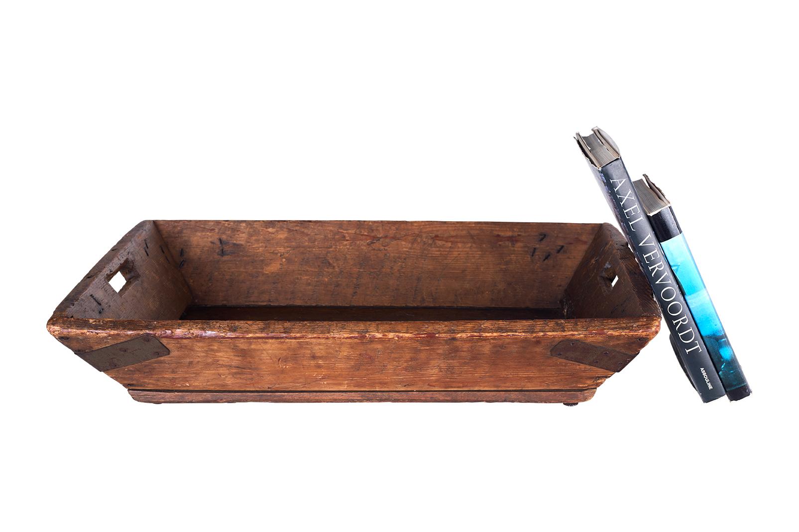 Rustic Vintage Sorting Tray with Banded Corners For Sale