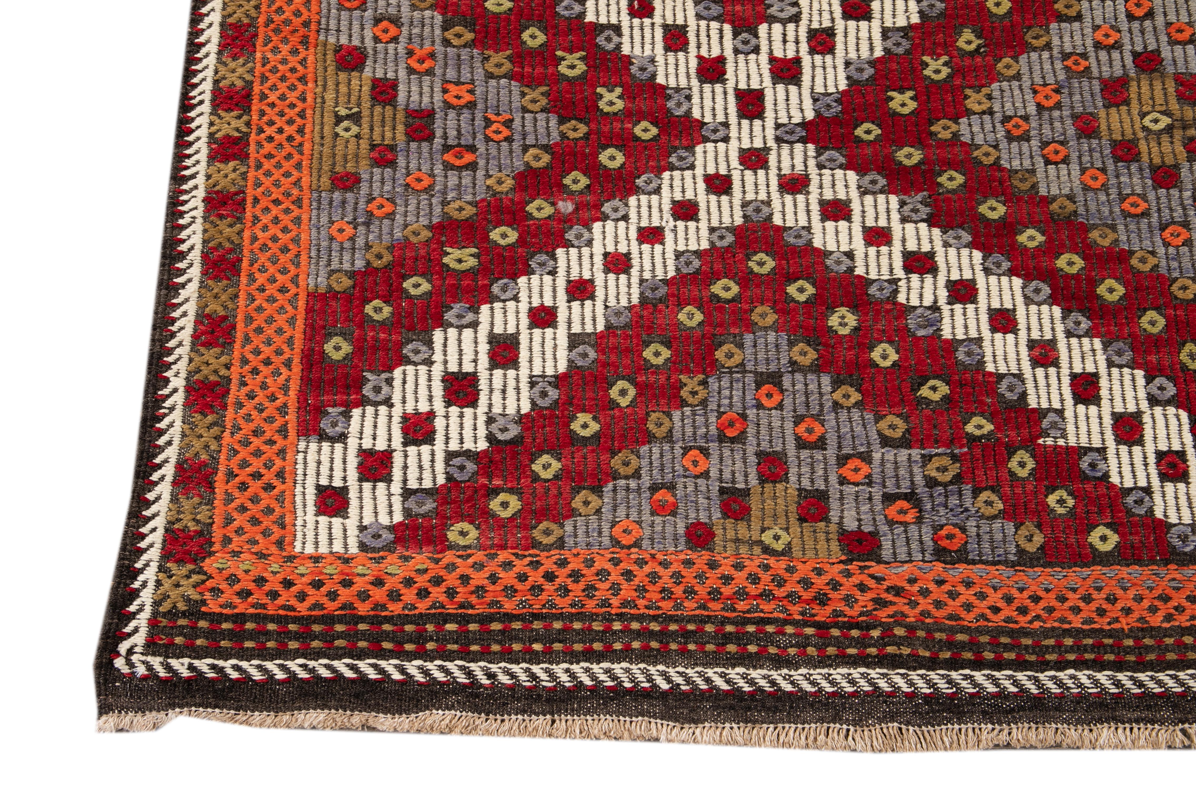 Vintage Soumak Wool Rug For Sale 4