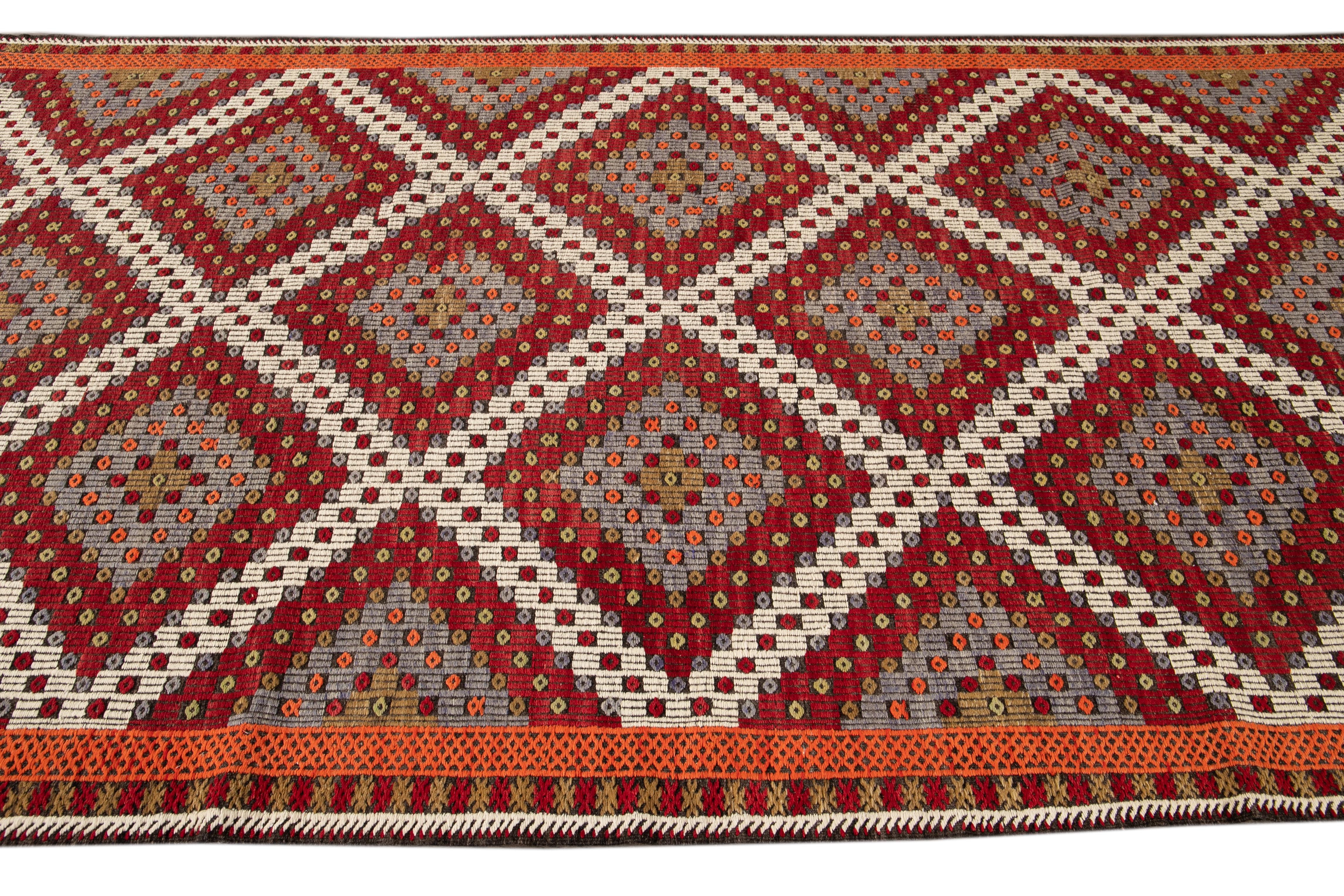 Vintage Soumak Wool Rug For Sale 2