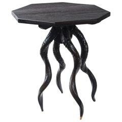 Vintage South African Black Horn Side Table/Drinks Table