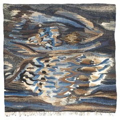 Alfombra Vintage Sudamericana Contemporánea Firmada 4'9'' x 4'10''