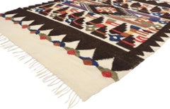 Vintage South American Kilim Peruvian Rug Chancay Pájaro Design