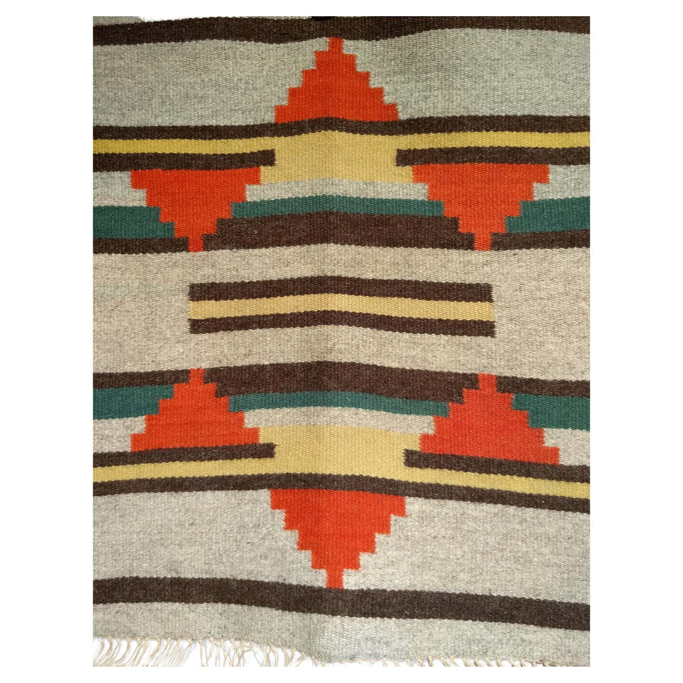 Vintage Native American Navajo Rug in a Geometric Pattern in Earth Tone ...