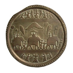 Vintage South Asian Brass Plate - Hand Hammered - #4 - India - Mid 20th Century