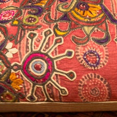 Vintage South Asian Embroidered Pillow Cover