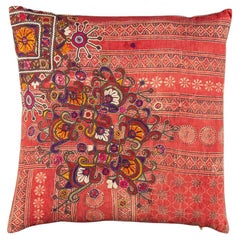Vintage South Asian Embroidered Pillow Cover