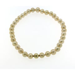 Vintage South Sea Golden Pearls Diamond Gold Necklace