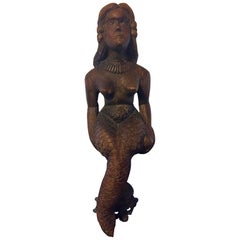 Vintage South Seas Carved Teak Mermaid