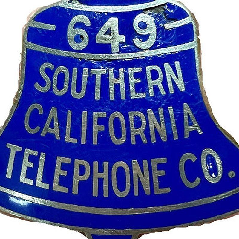 Vintage Southern California Telephone Company Badge In Excellent Condition For Sale In Van Nuys, CA