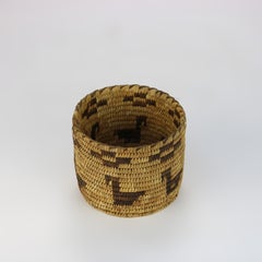 Vintage Southwest Native American Figural Reed Basket 20° secolo