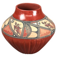 Vintage Southwest Native American Pueblo Pottery Jar Signed P Fragua Jemez 20thC