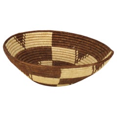 Panier en roseau tressé Vintage Southwest Native American 20thC