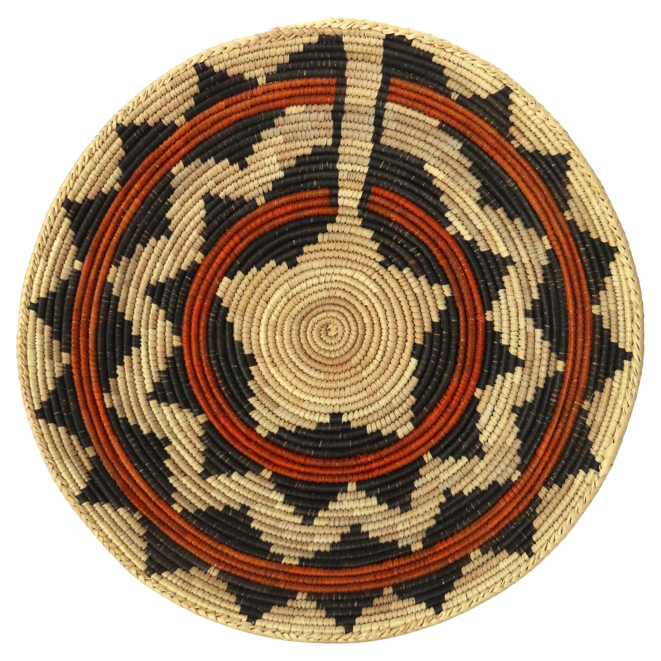Panier en roseau tressé Vintage Southwest Native American 20thC