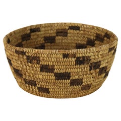 Vintage Southwest Native American Woven Reed Basket 20thC