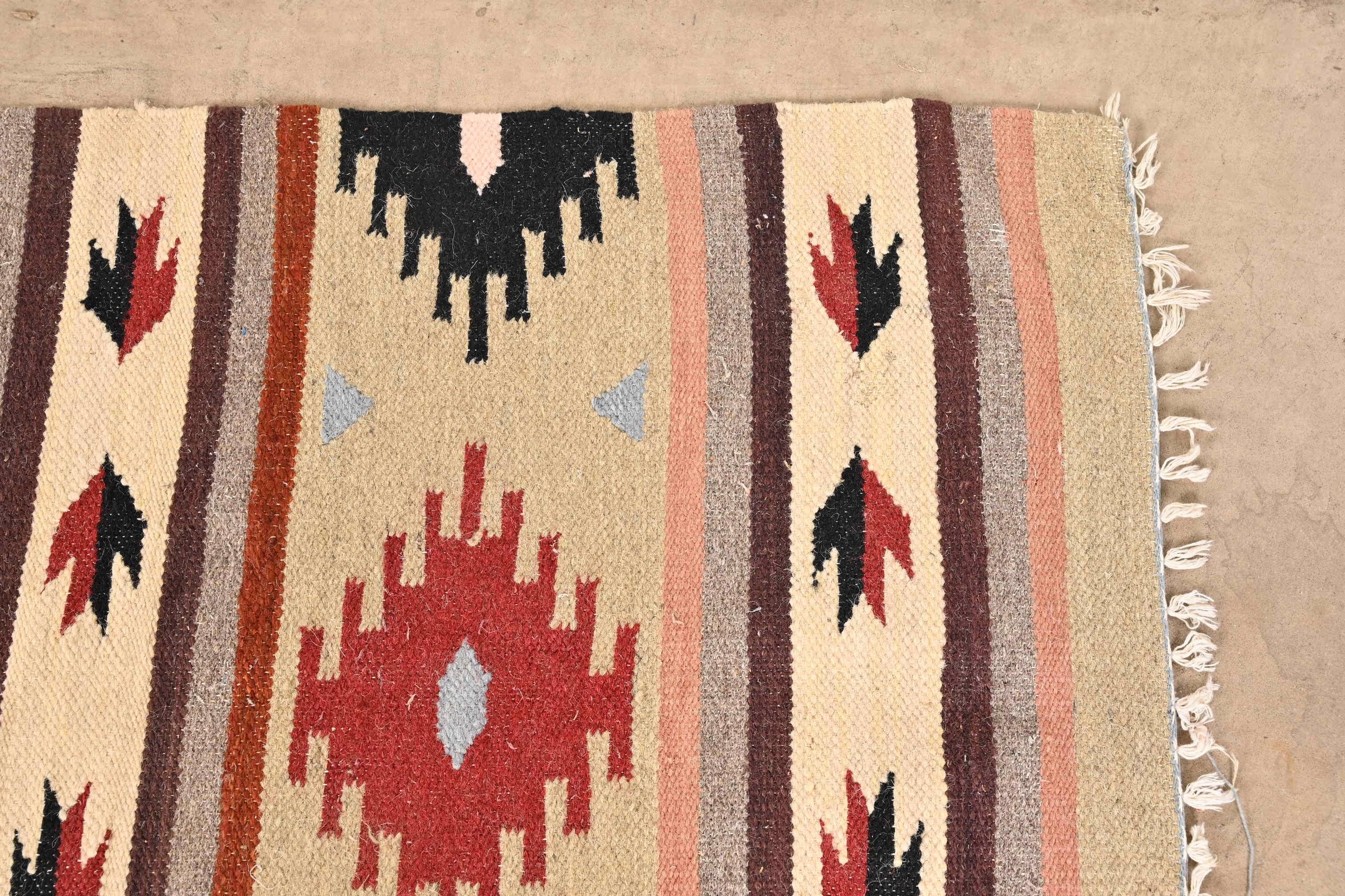 Vintage Southwest Navajo Style Flat Weave Rug 2