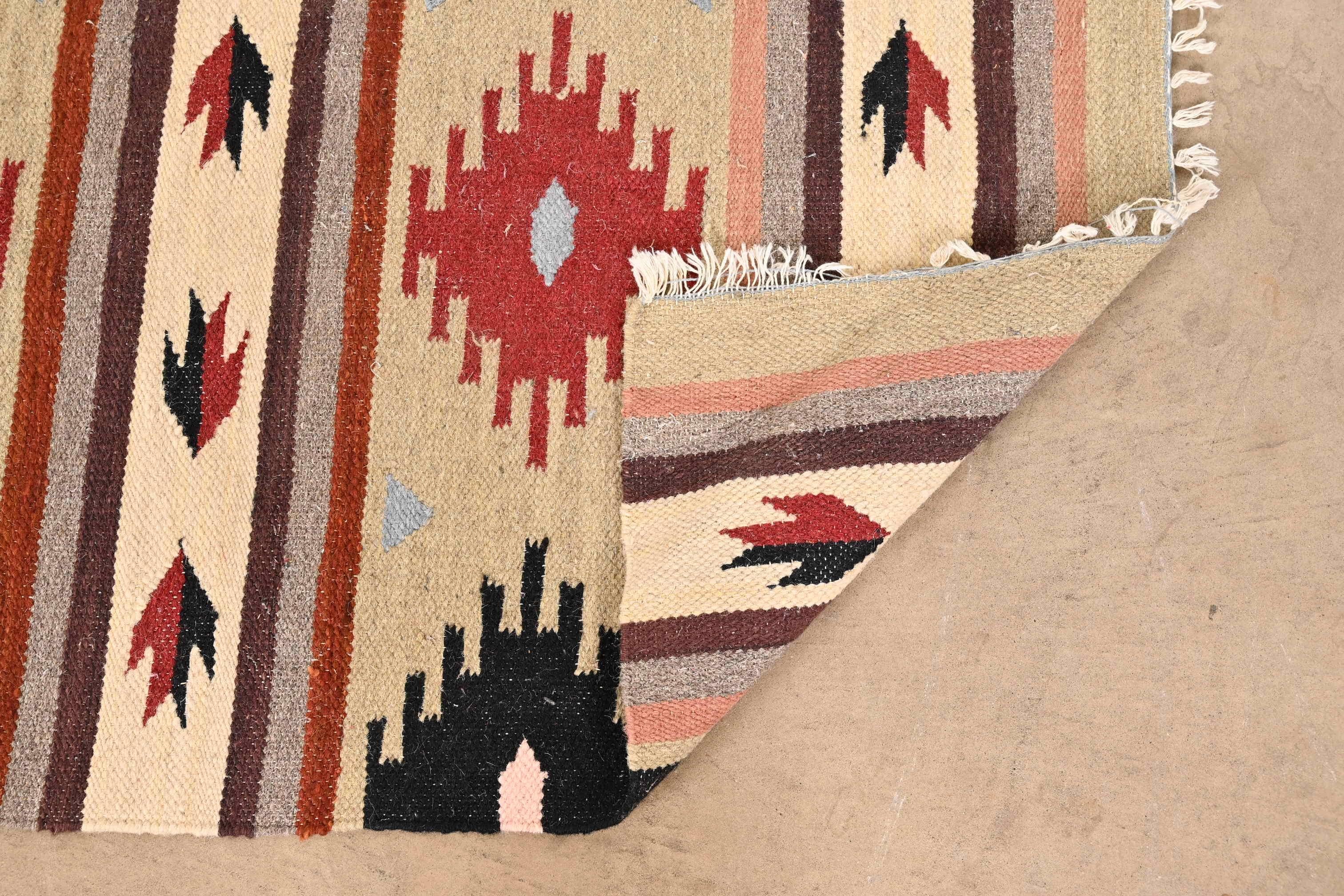 Vintage Southwest Navajo Style Flat Weave Rug 3