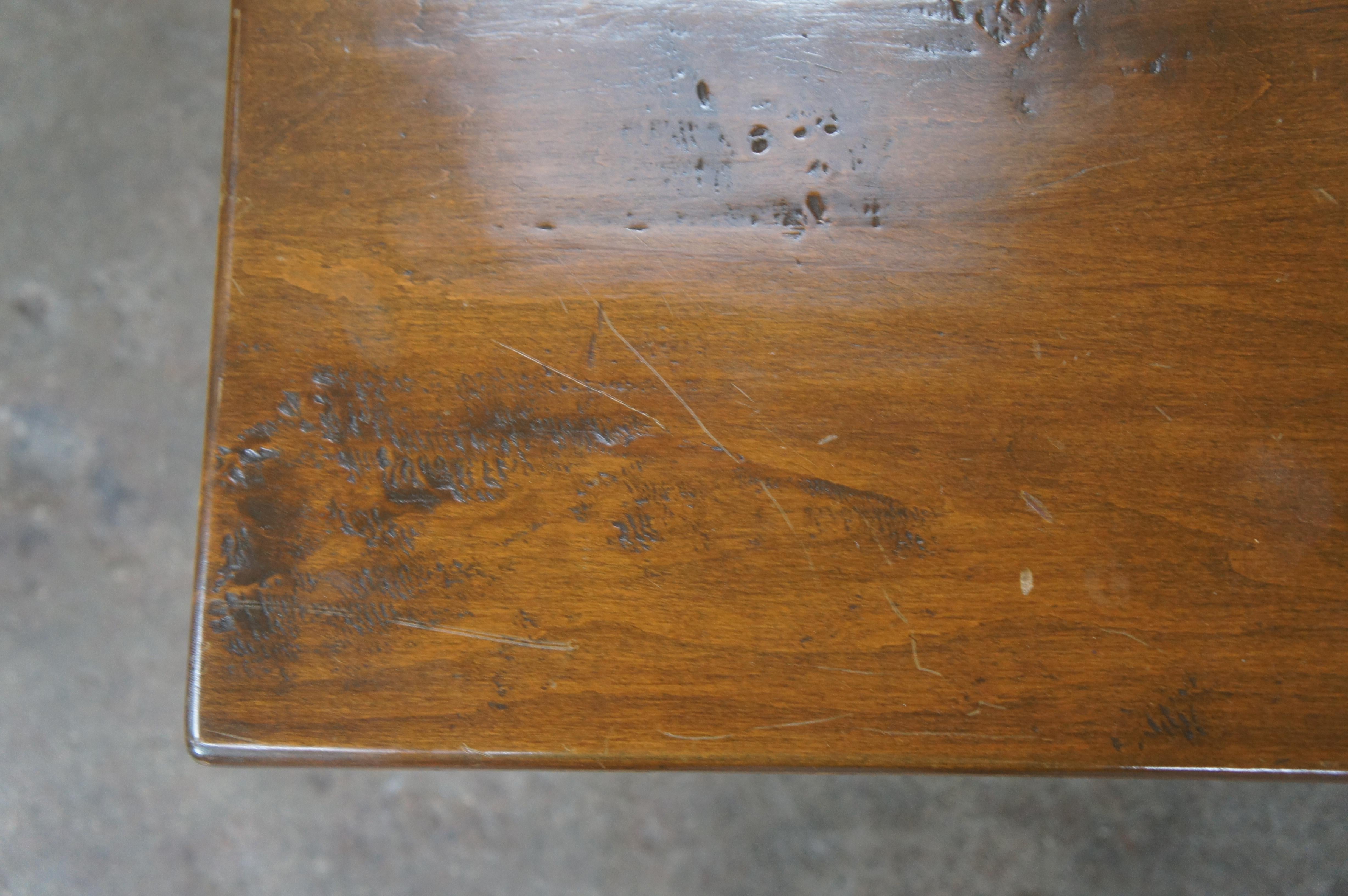 Bois de feuillus Vintage Southwest Spanish Craftsmen Barley Twist Alder Draw Leaf Dining Table en vente