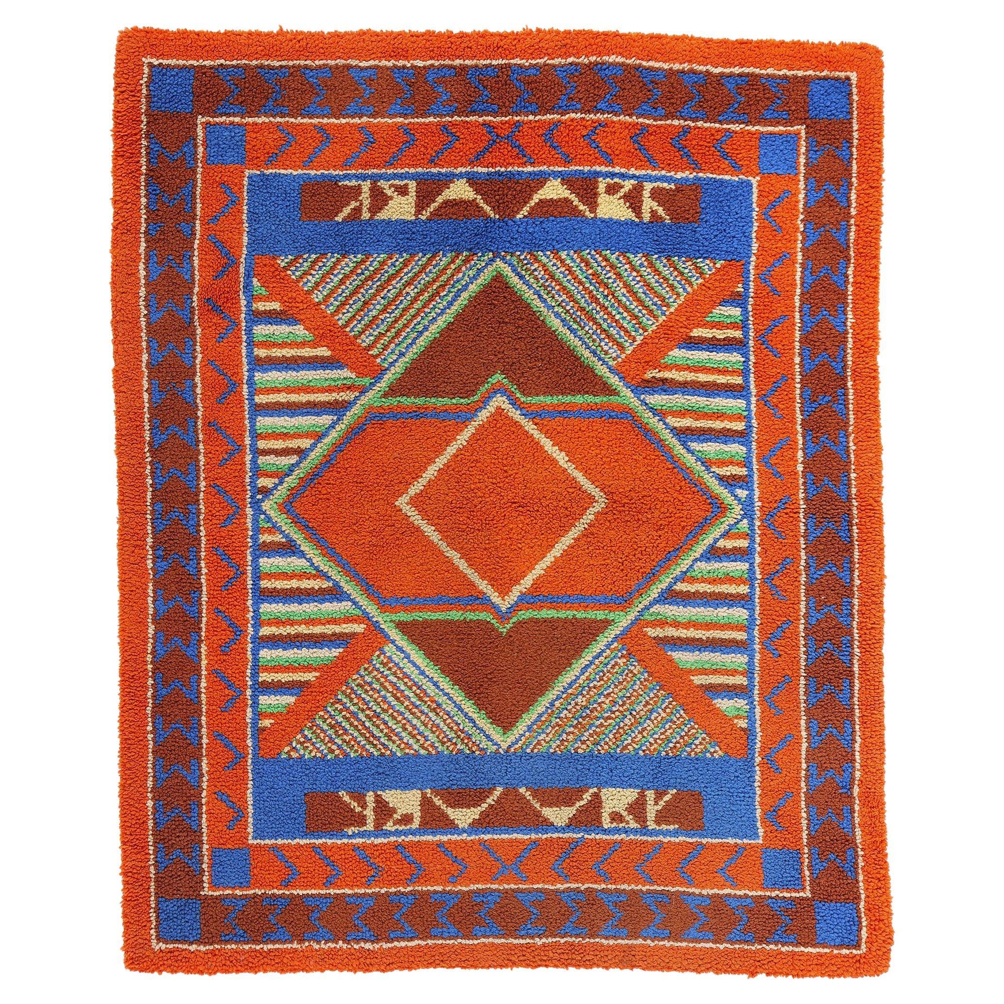 Alfombra Enganchada Americana Vintage Southwest Sunrise, 04'03 x 05'02 en venta