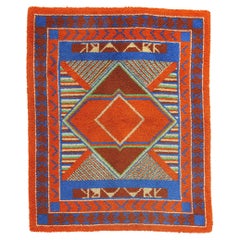 Tappeto vintage Southwest Sunrise con ganci americani, 04'03 x 05'02
