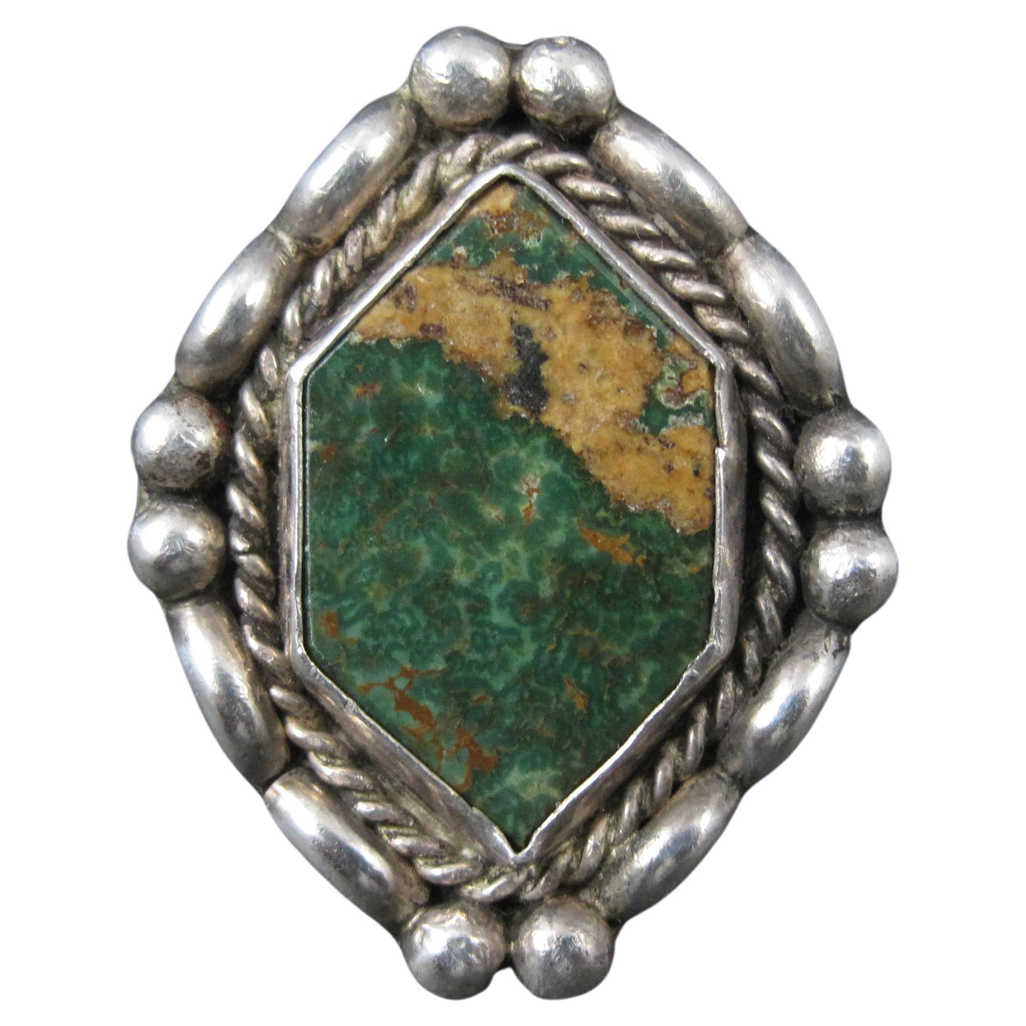 Vintage Southwestern Kings Manassa Green Turquoise Ring Size 8.5