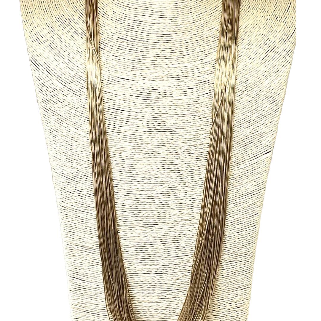 Vintage Southwestern Liquid Gold Heishi Necklace 30 Strands Gold Filled 30