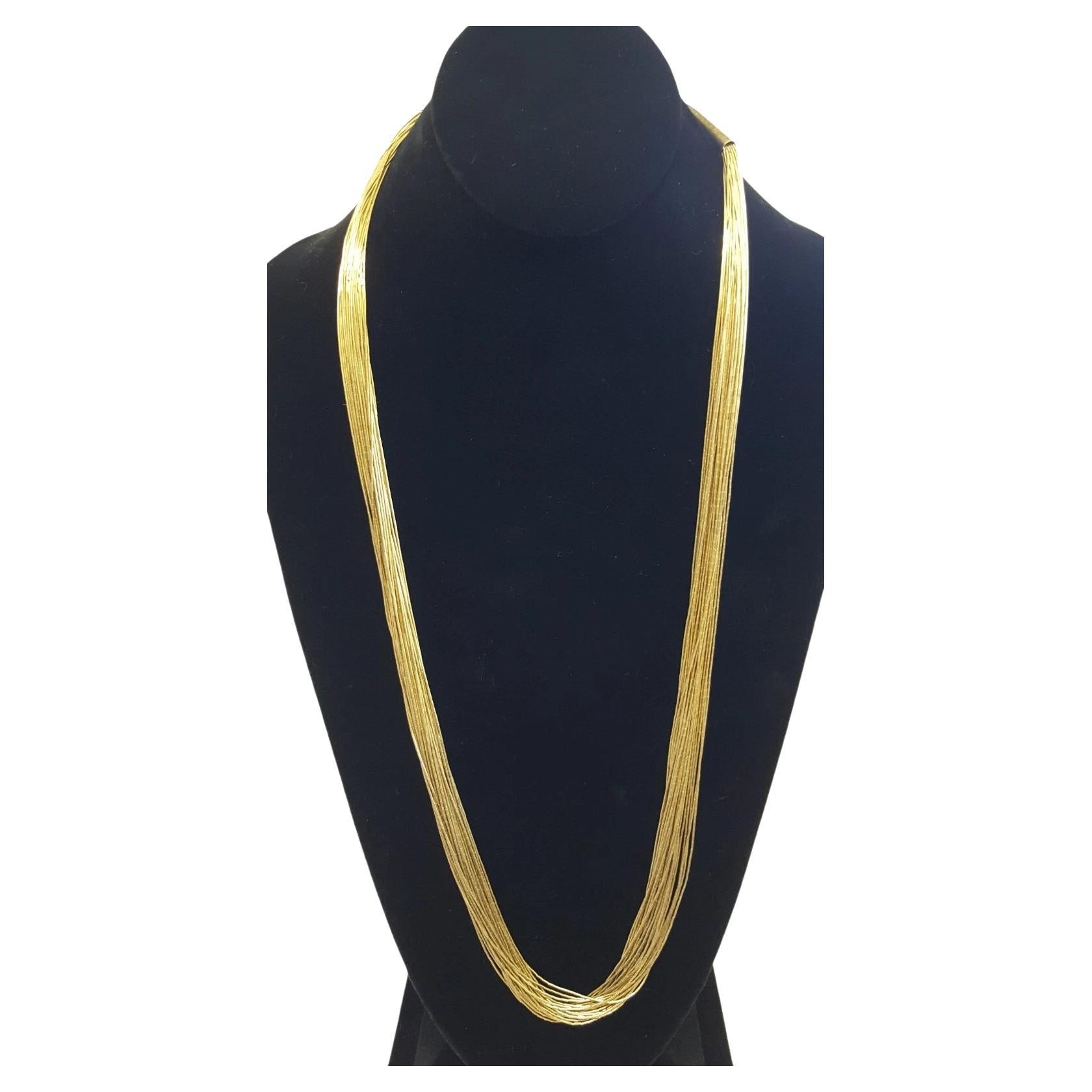 Vintage Southwestern Liquid Gold Heishi Necklace 30 Strands Gold Filled 30"