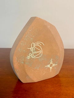 Vintage Southwestern Native American Style Ceramic Vase with Kokopelli Motif
