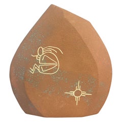Vintage Southwestern Native American Style Ceramic Vase with Kokopelli Motif