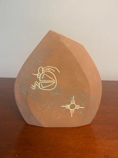 Vintage Southwestern Native American Style Ceramic Vase with Kokopelli Motif