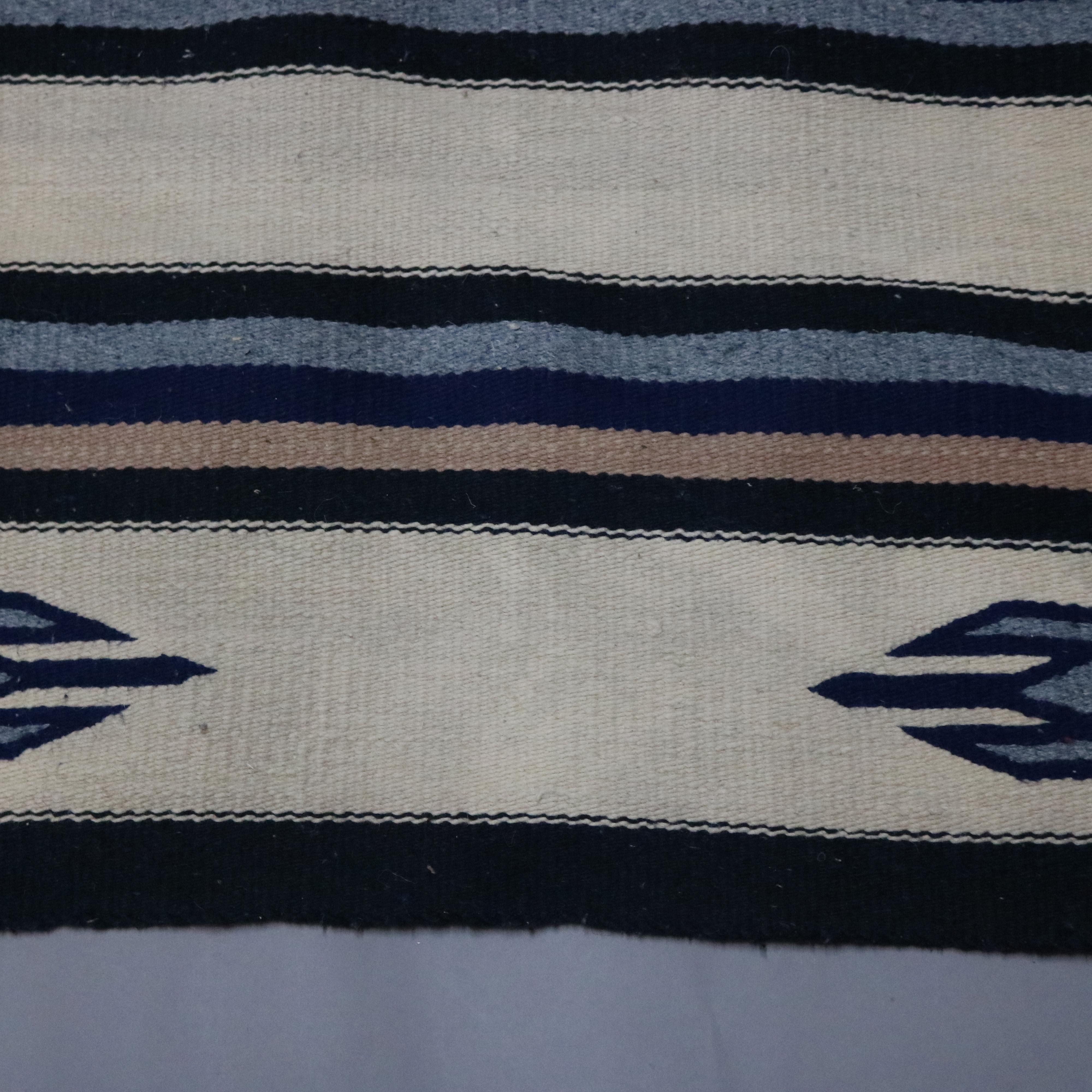 Woven Vintage Southwestern Navajo Style Indian Rug with Stylized Feathers, circa 1930