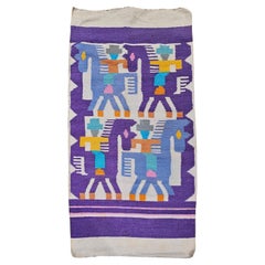 Vintage American Southwestern Pictorial Kilim Area Rug