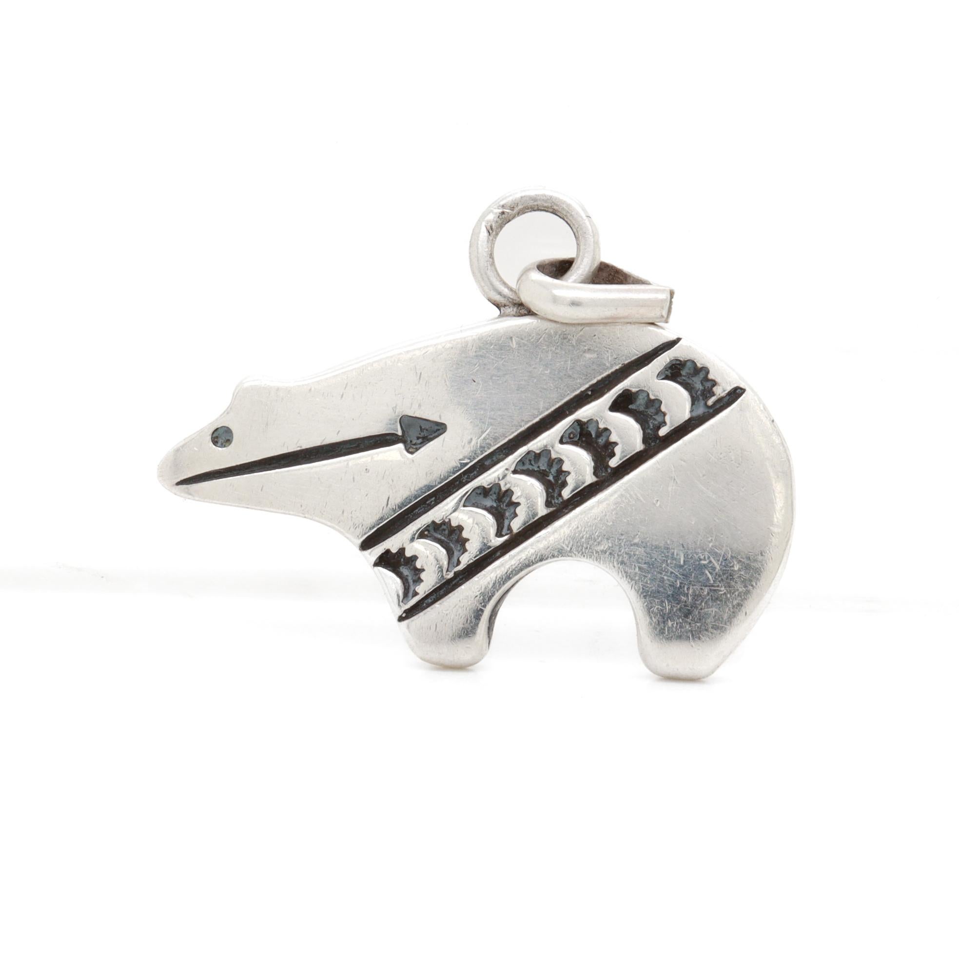 Colgante vintage de oso de plata de ley del suroeste para un collar en venta 3