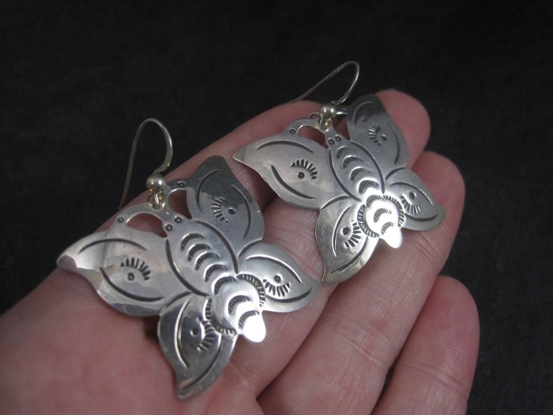 Vintage Southwestern Sterling Silber Schmetterling Ohrring im Angebot 5