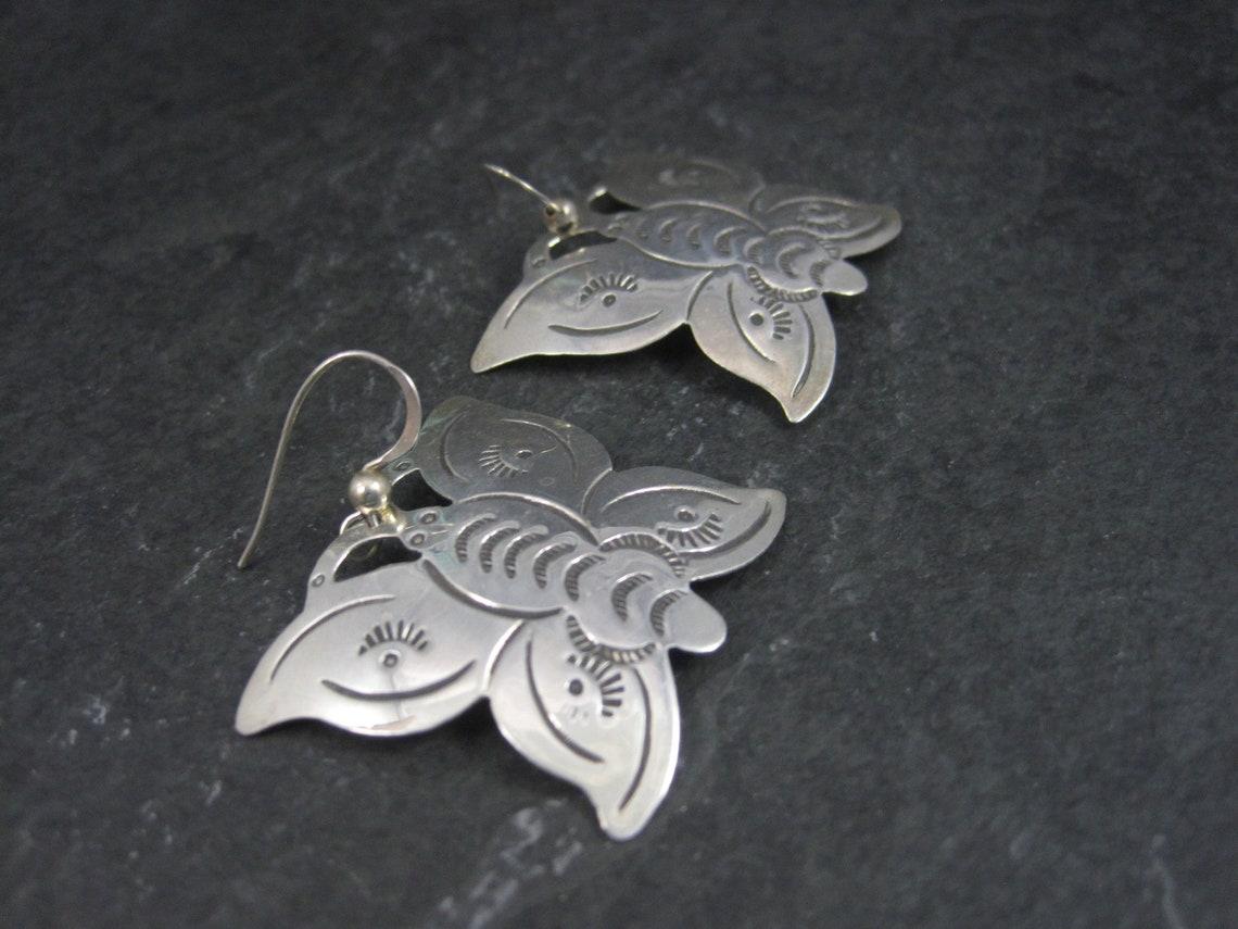 Vintage Southwestern Sterling Silber Schmetterling Ohrring im Angebot 2