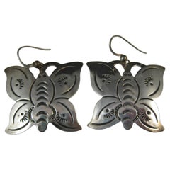 Vintage Southwestern Sterling Silver Butterfly Earring