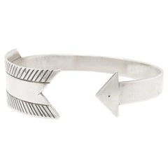 Bracelet manchette vintage en argent sterling Southwestern Figural Arrow