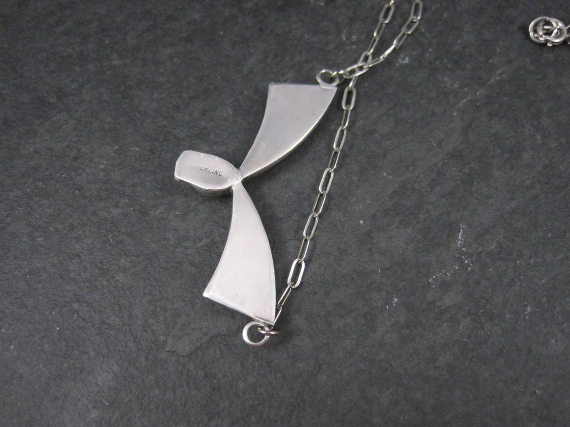 Vintage Southwestern Sterling Silver Inlay Necklace For Sale 1