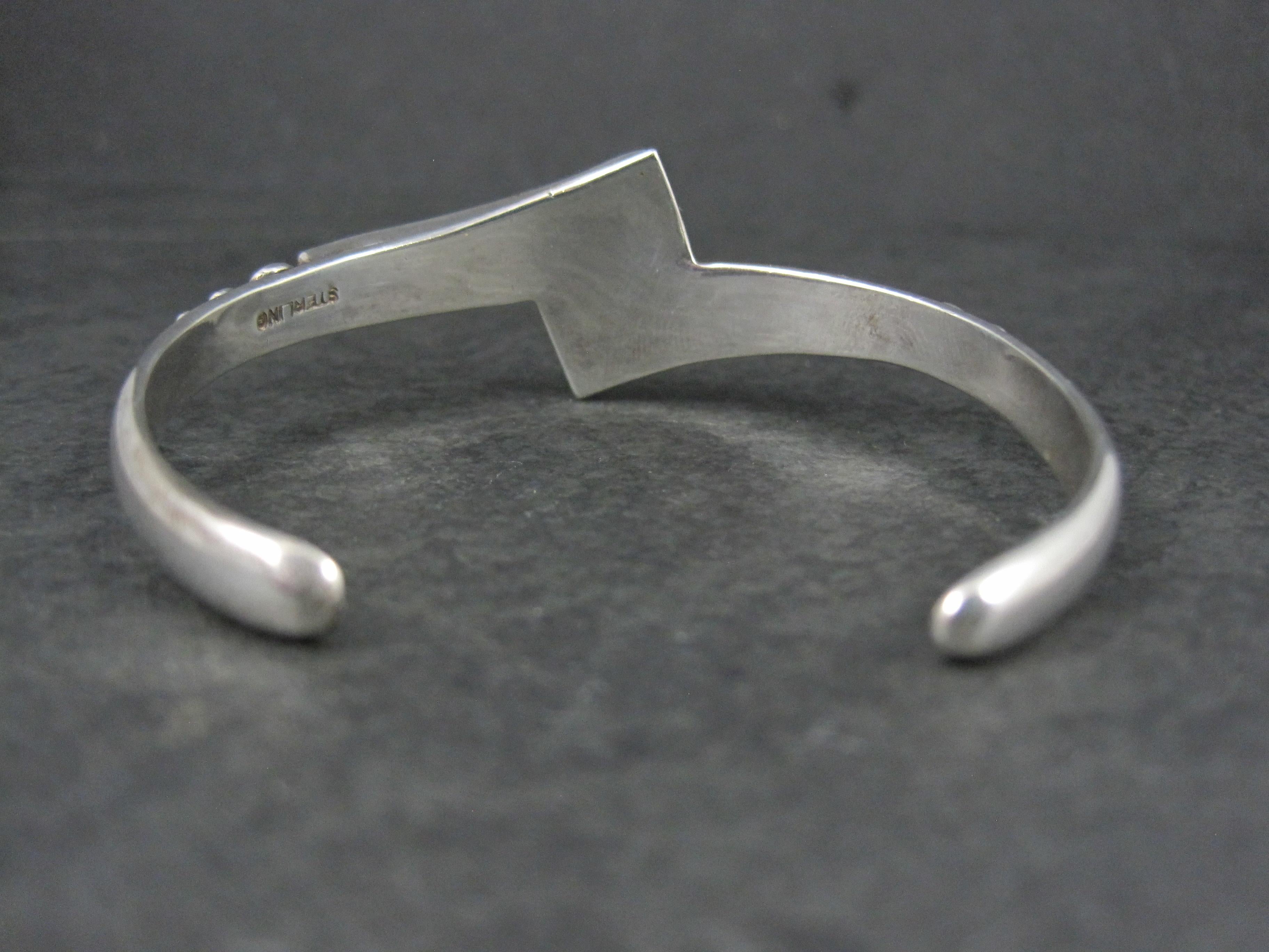 Women's Vintage Southwestern Sterling Silver Lapis Lazuli Spiny Oyster Cuff Bracelet 6