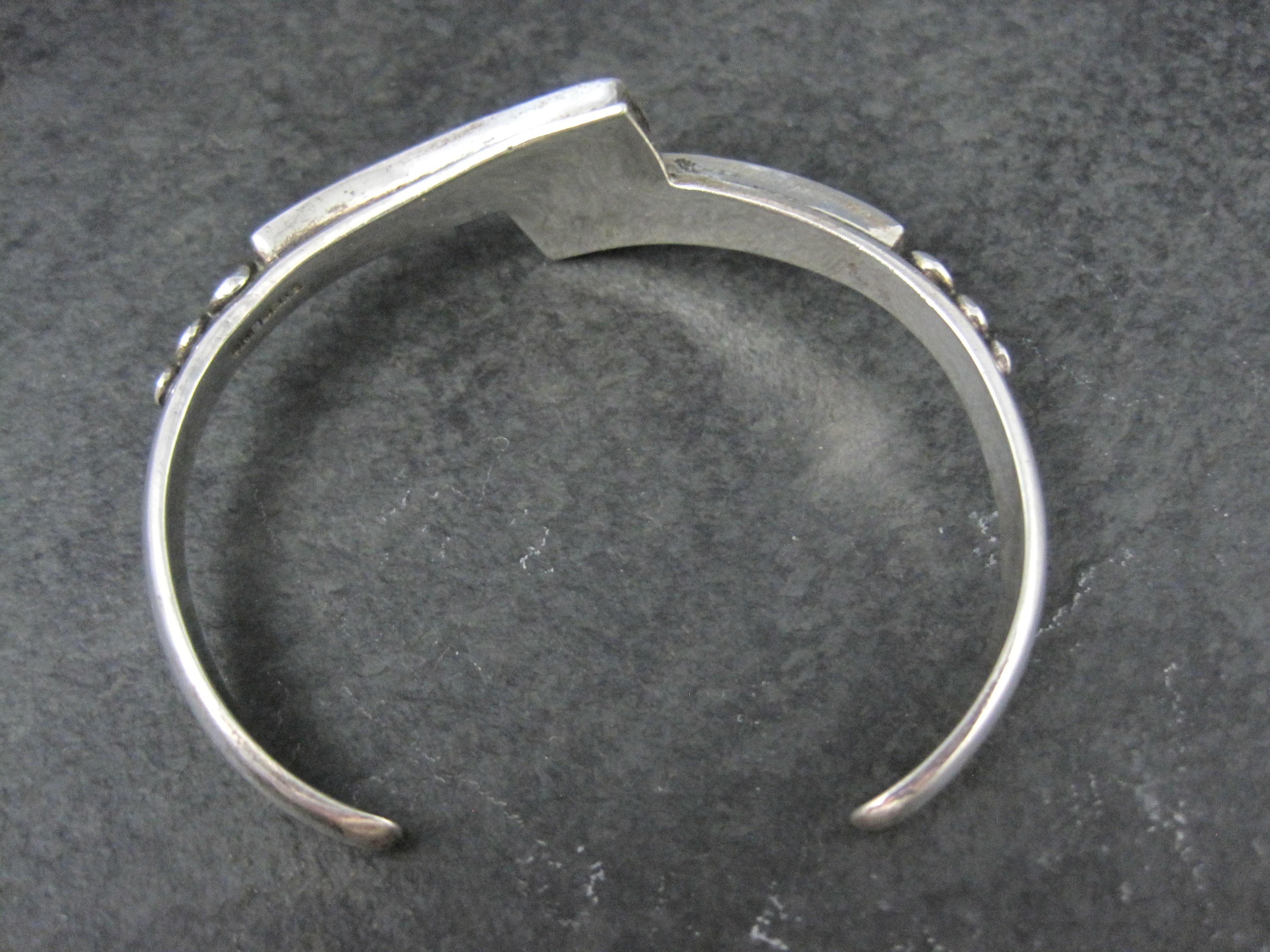 Vintage Southwestern Sterling Silver Lapis Lazuli Spiny Oyster Cuff Bracelet 6