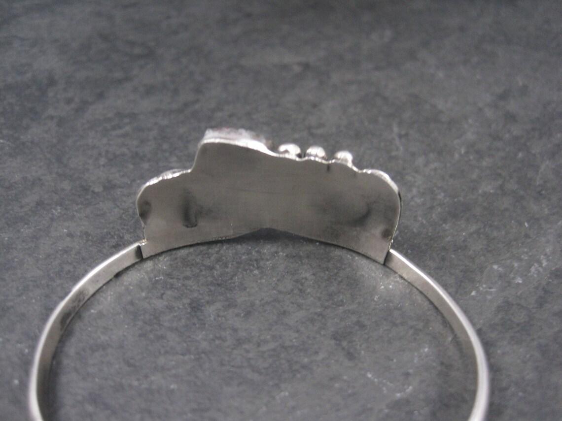 Vintage Southwestern Sterling Turquoise Coral Cuff Bracelet 6.25 Inches In Good Condition For Sale In Webster, SD
