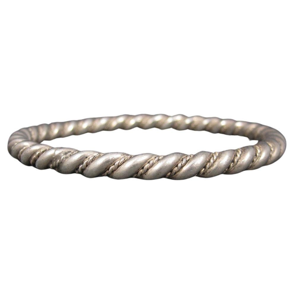 Bracelet Vintage Southwestern Sterling Twisted Rope 7.75 Inches