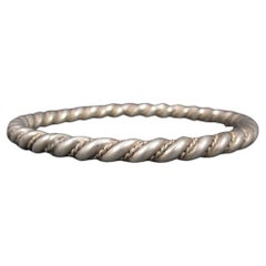 Pulsera vintage de cuerda retorcida de plata del suroeste 7,75 pulgadas