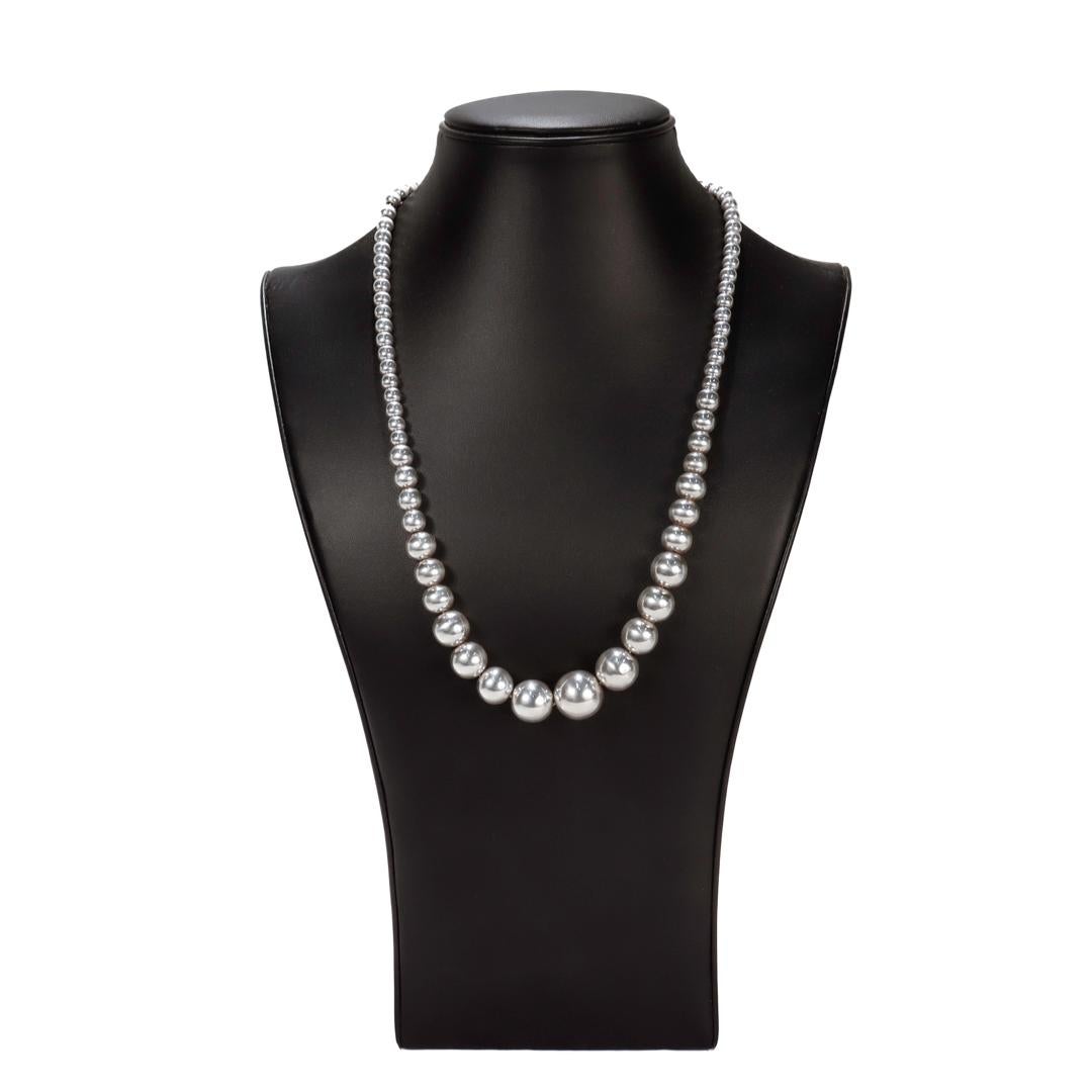 Vintage Southwestern Style abgestufte Sterling Silber Perlenkette im Zustand „Gut“ im Angebot in Philadelphia, PA