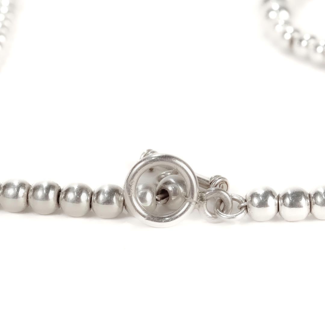 Vintage Southwestern Style abgestufte Sterling Silber Perlenkette im Angebot 3