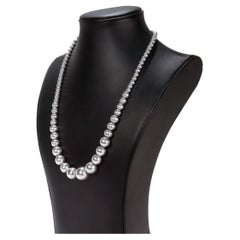 Vintage Southwestern Style abgestufte Sterling Silber Perlenkette