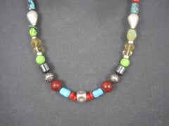 Vintage Southwestern Turquoise Bead Necklace 17.5 Inches