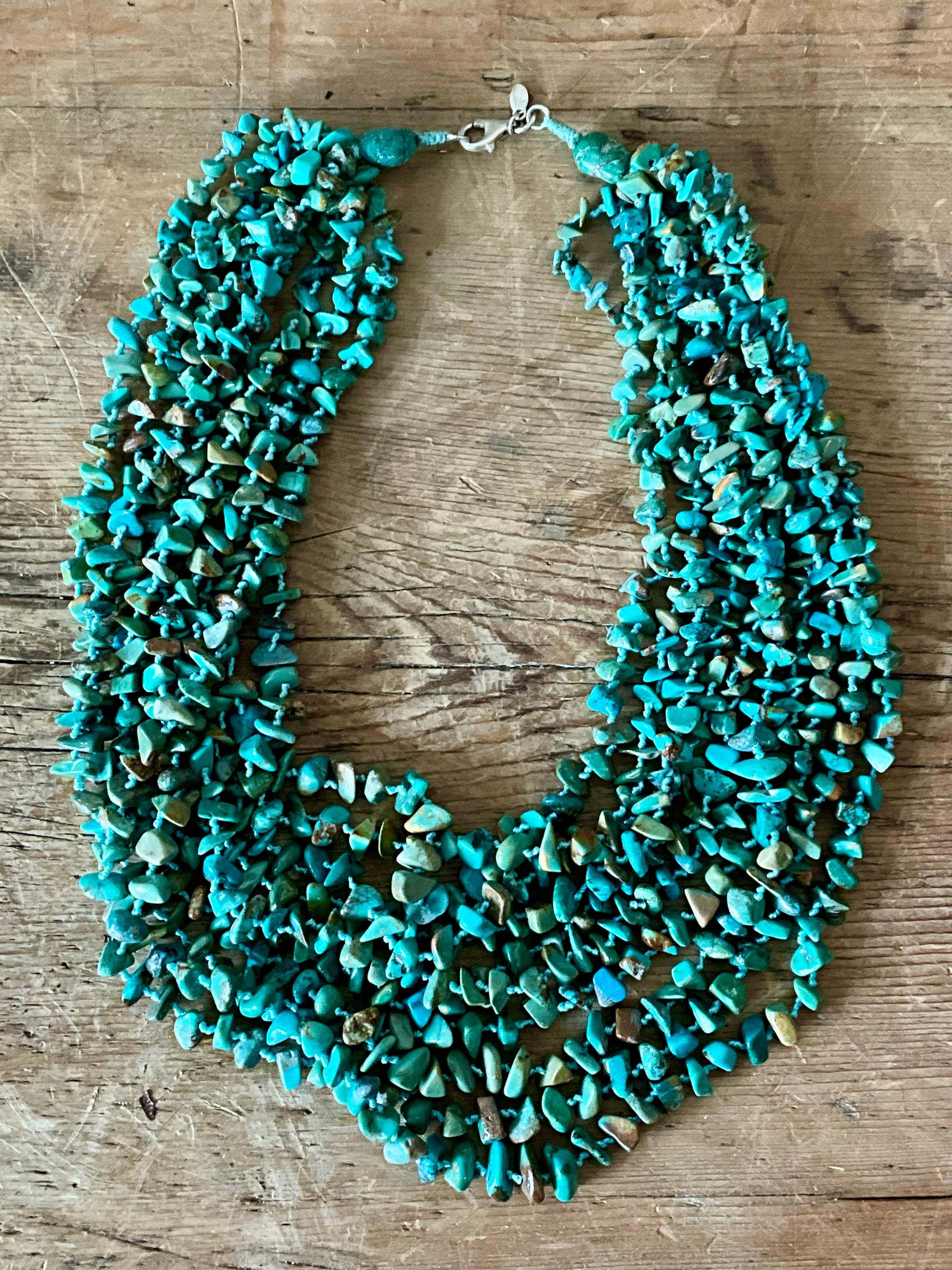 Collar Vintage de Varias Tiras de Turquesa del Sudoeste en venta 1