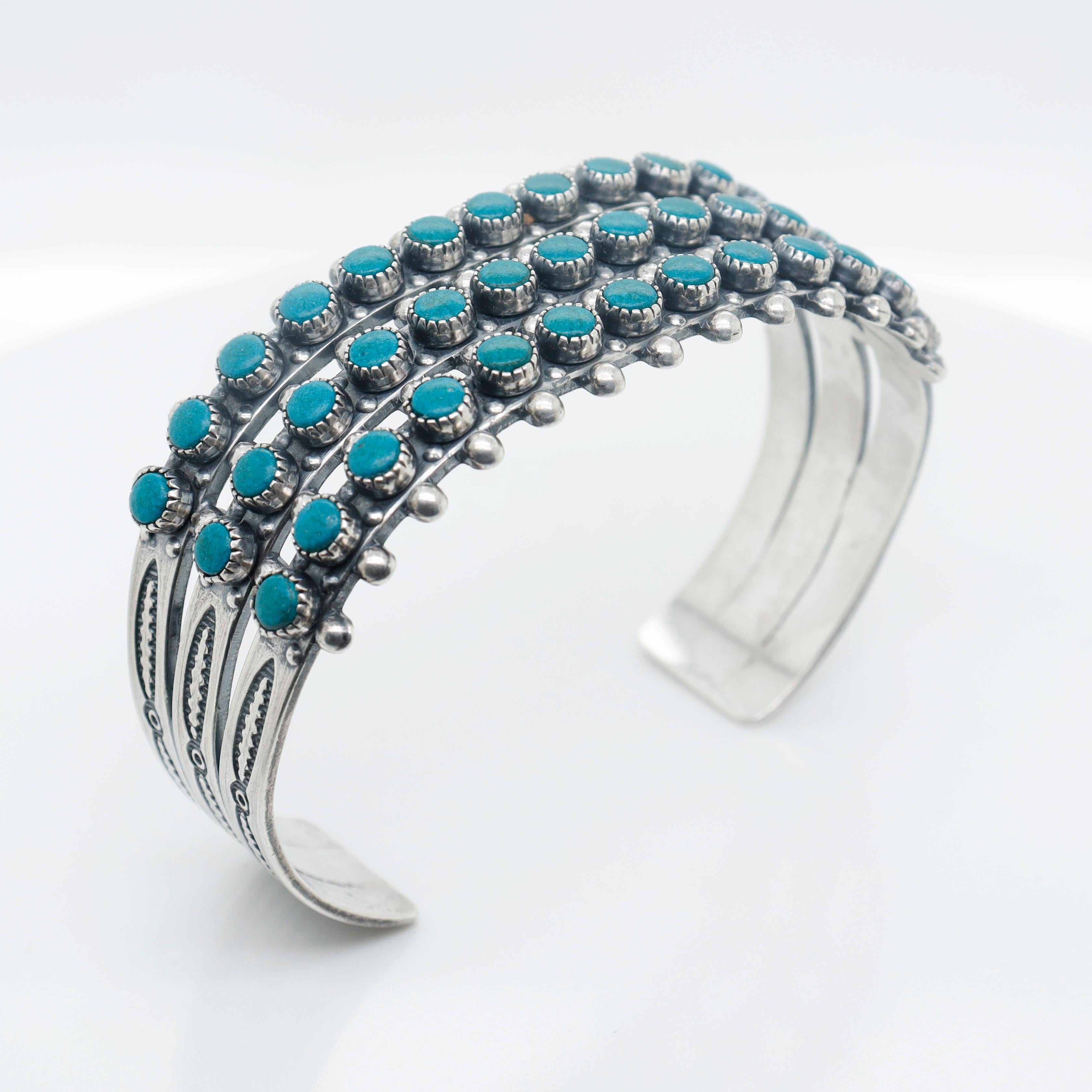 sterling silver turquoise bracelet cuff