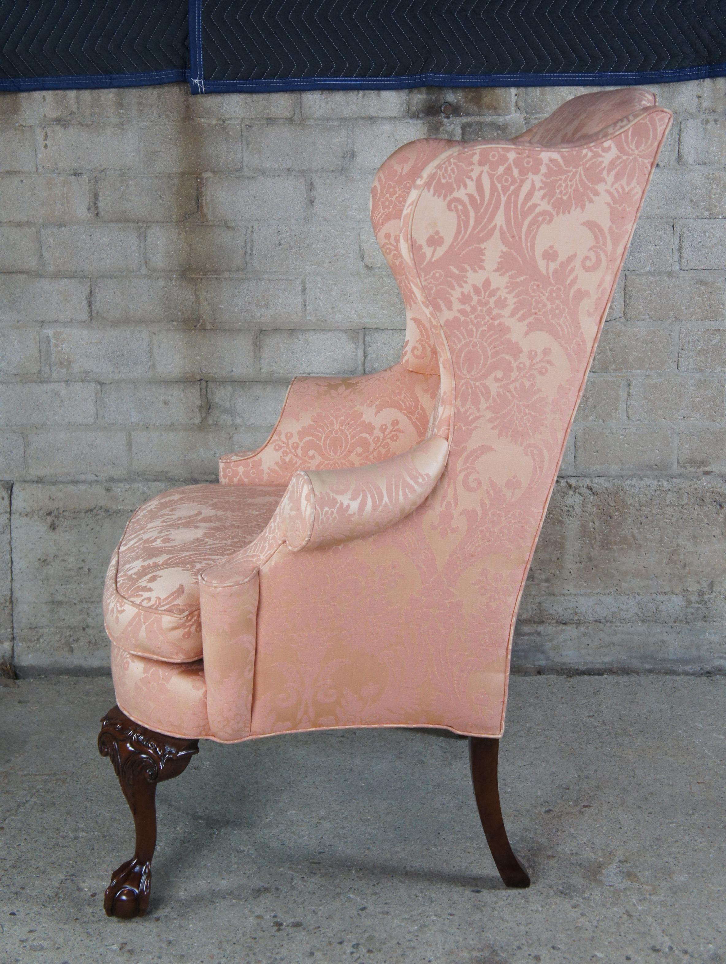 vintage pink wingback chair