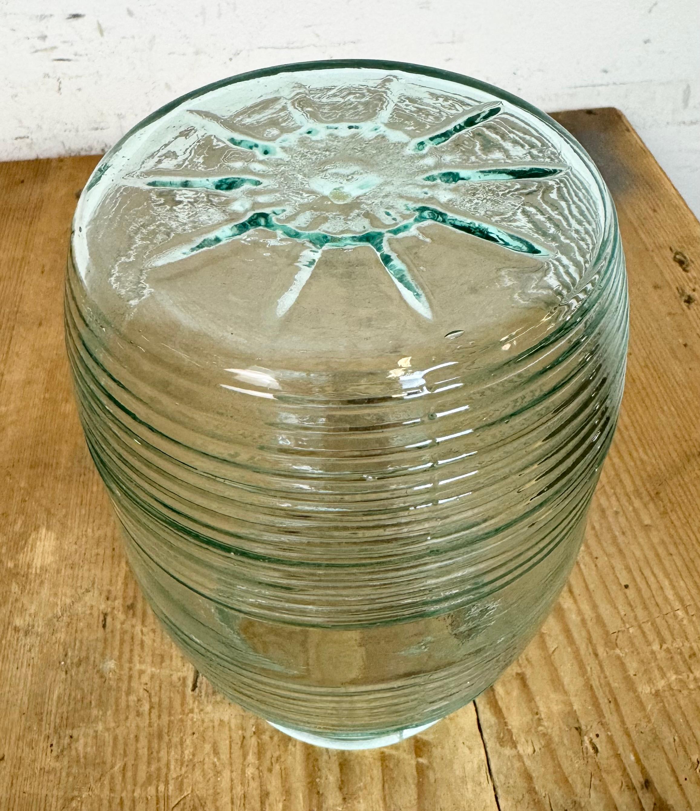 Vintage Soviet Green Glass Hanging Light, 1960s For Sale 9